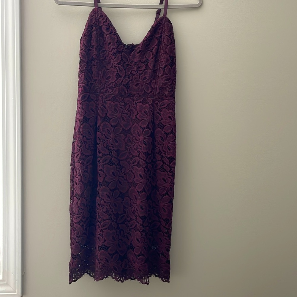 Plum Purple Lace Mini Dress